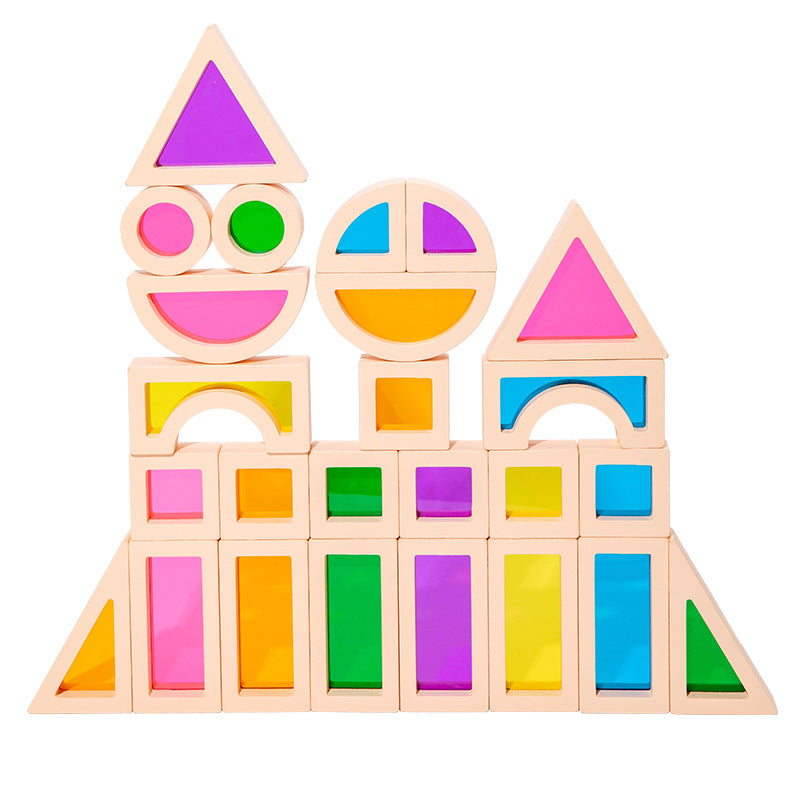 Rainbow Blocks Acrylic Transparent Center Creative Building Blocks