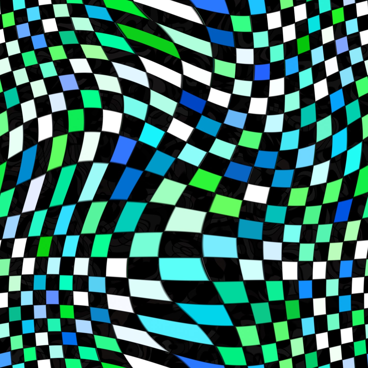 Warped Green Checkered Basic Bedding Set