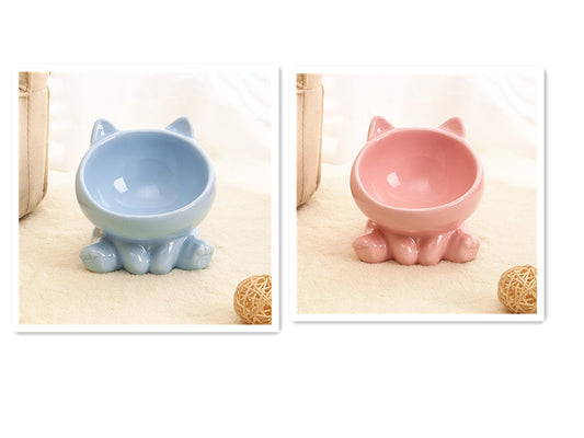 Raised Ceramic Cat Bowl