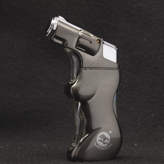 Refillable Torch Lighter with Transparent Fuel Chamber