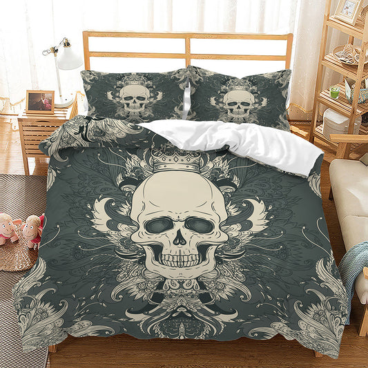 Boho Skull 3Pc Duvet Bedding Set