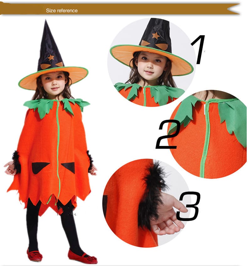 Kids Pumpkin Halloween Costume Set