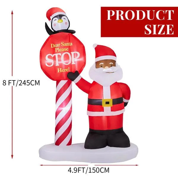 Dear Santa Stop Here 8.2 ft Yard Inflatable