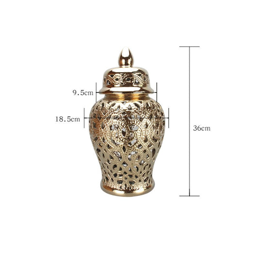 Royal Filigree Ceramic Jar