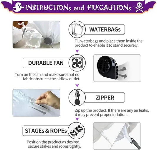 Lighted Halloween Pumpkin Family Inflatable Decoration