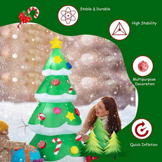 6FT Lighted Christmas Tree Inflatable with Gifts