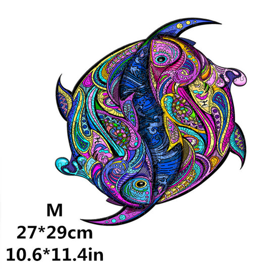 Tropical Harmony Fish Wooden Puzzle – Colorful Ocean Reef Artistic Puzzle