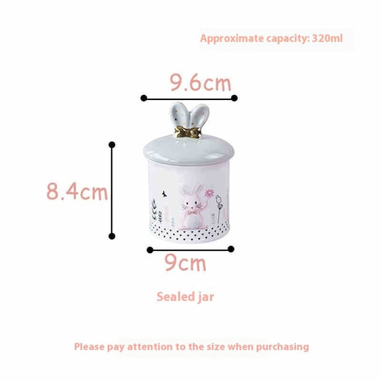Cute Rabbit Ceramic Cookie Jar