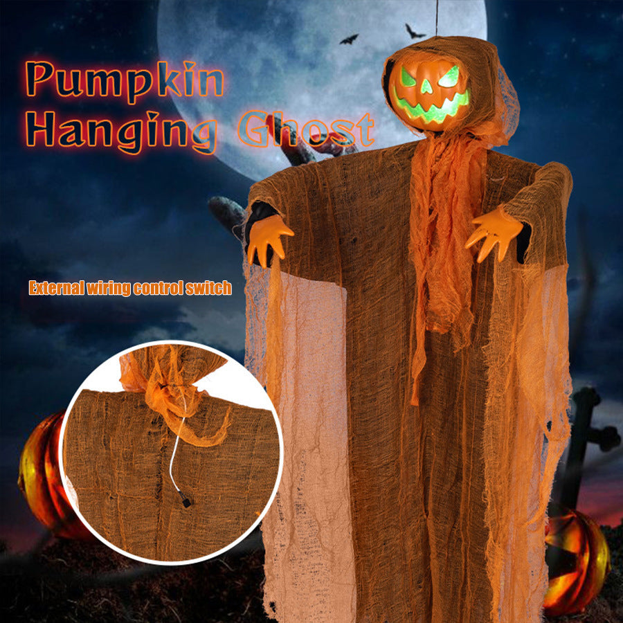 Ghostly Pumpkin Head Animatronic w/Sound Effects