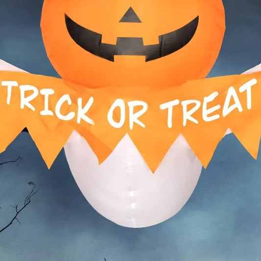 3.5FT Trick or Treat Ghost Halloween Window Inflatable