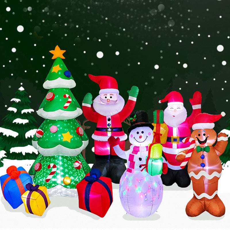 6ft Inflatable Waving Santa Claus with LED Lights – Outdoor Christmas Yard Decoration
