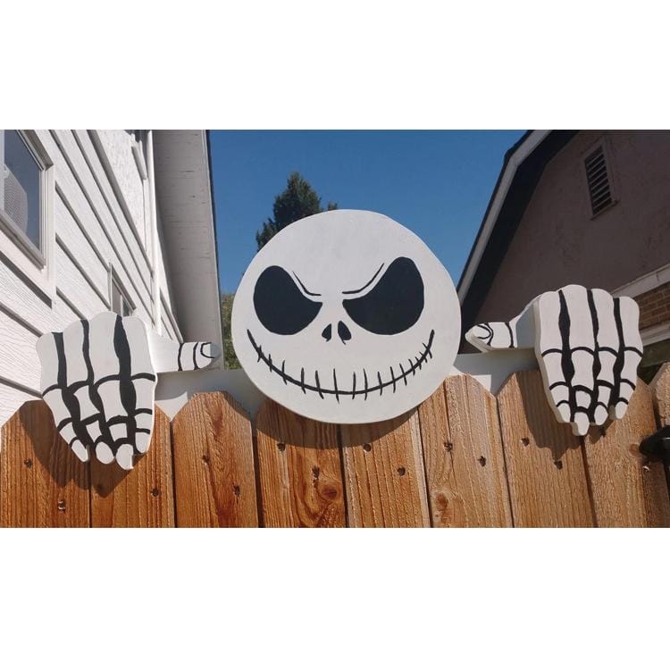 Christmas Fence Peeker Wooden Yard Decoration – Santa, Reindeer, Snowman, Grinch & Penguin Fence Topper