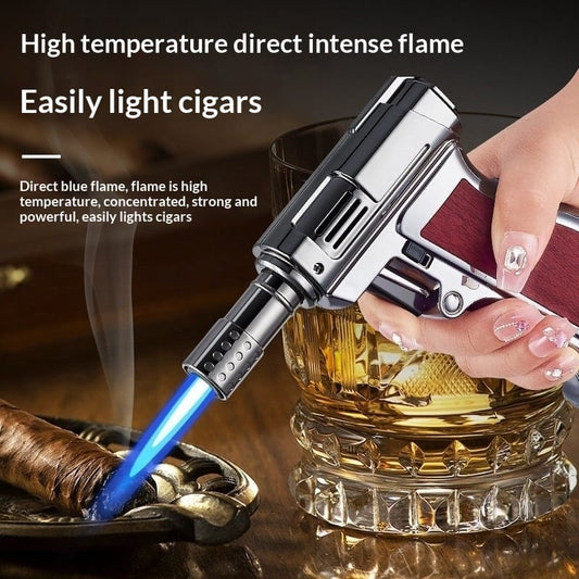 Refillable Wood Grain Torch Lighter - Single Jet Flame