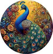 Floral Peacock Wooden Puzzle