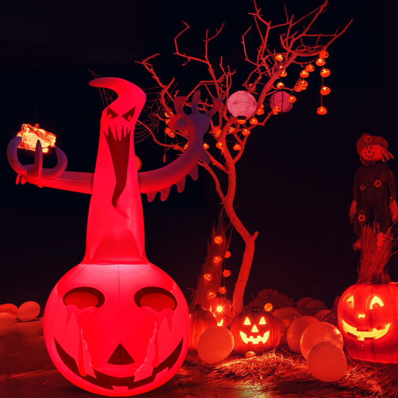 Halloween Inflatable Pumpkin Ghost Color Light Decoration