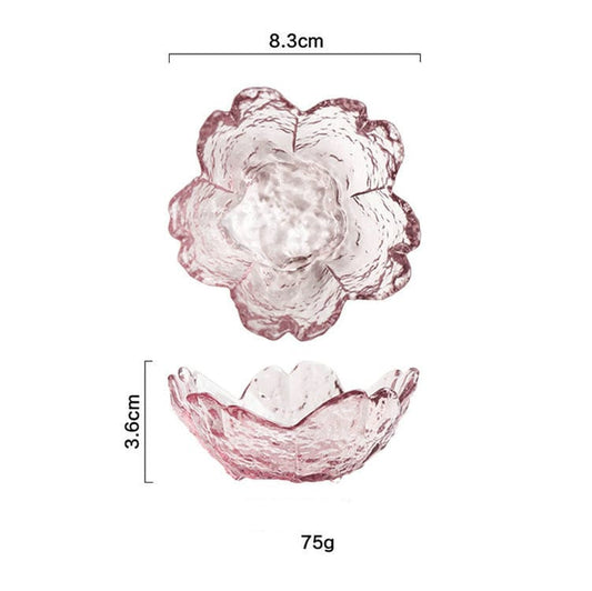 Pink Cherry Blossom Glass Seasoning or Trinket Dish