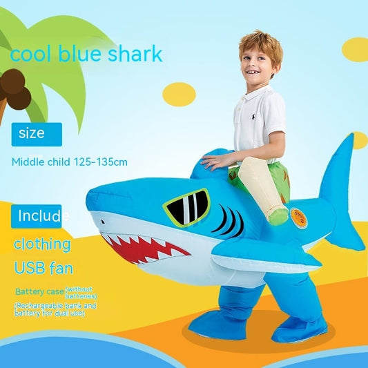 Inflatable Shark Rider Costume for Kids & Adults