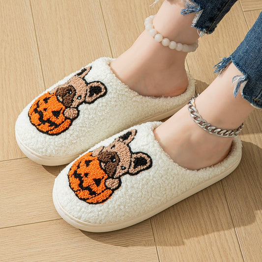 Comfy Halloween Pumpkin Indoor Slippers