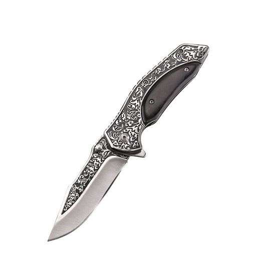 Engraved Tactical Folding Pocket Knife – Stainless Steel Outdoor Utility Knife