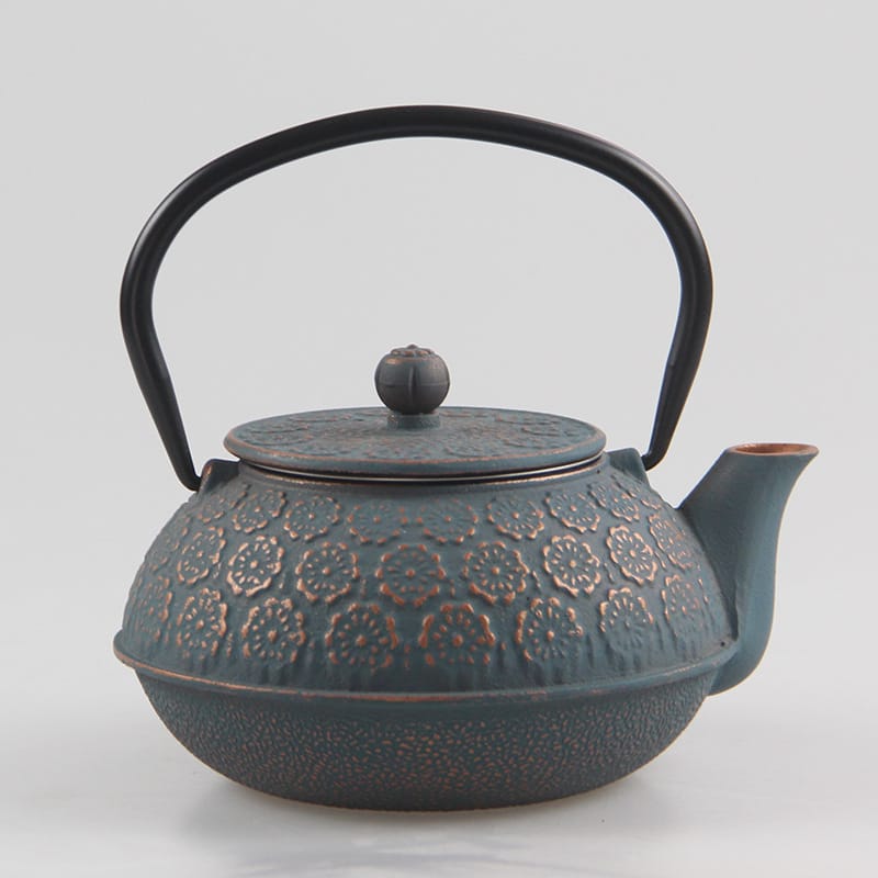 600ml Cherry Blossom Color Cast Iron Kettle Boiled Water Teapot Household