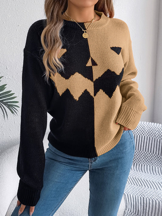 Halloween Contrasting Color Sweaters
