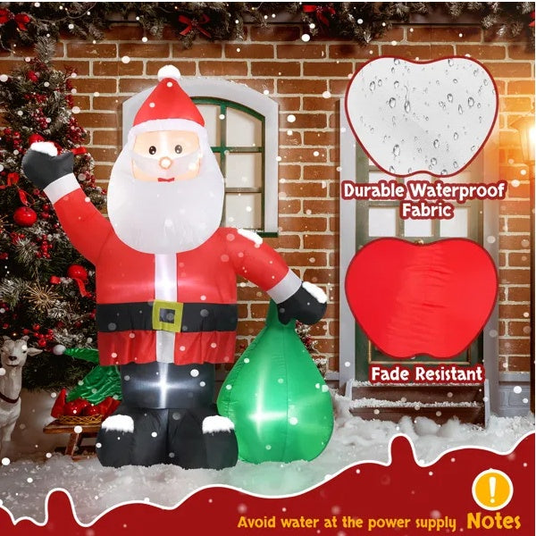Santa Claus With Large Gift Bag 6 FT LED Inflatable