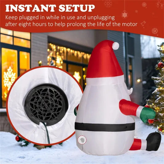 Santa Claus Inflatable with Rotating Magic Ball Light