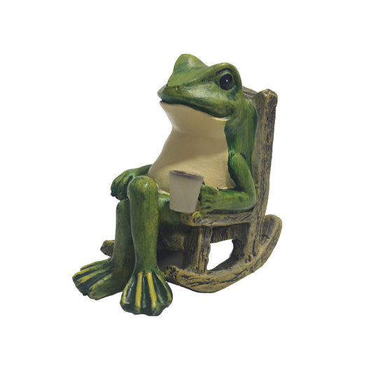 Rocking Chair Frog Small Garden Solar Light