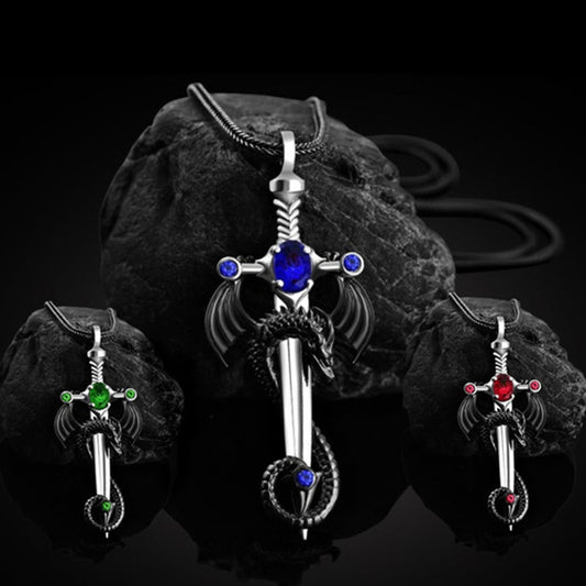 Retro Dragon Sword Necklace