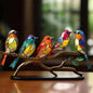 Birds On Branch Resin Stained Glass Lamp