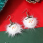 Winter Snowflake Fuzzy Hair Ball Earrings Variety