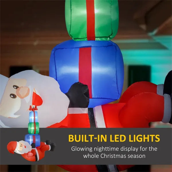 Topsy-Turvy Santa with Presents LED Inflatable