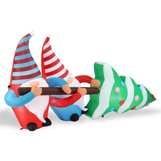 Festive Gnome Elves with Christmas Tree LED Inflatable