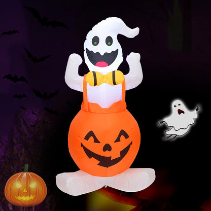 Pumpkin Ghost Inflatable Halloween Lawn Decoration
