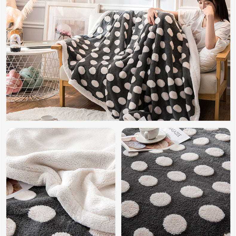 Jacquard Coral Fleece Sofa Blanket