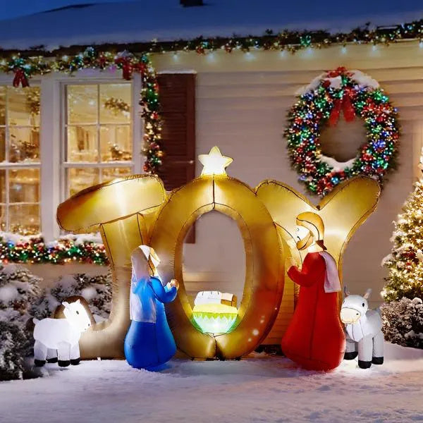 Joy Nativity Scene w/Built-in LED Lights Inflatable