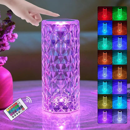 LED 16 Colors Crystal Touch Lamp