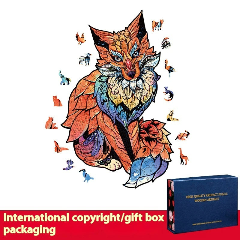 Colorful Fox Wooden Puzzle