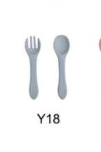 Soft Silicone Food Grade Kids Spoon & Fork Set