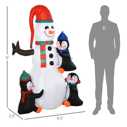 Snowman & Penguin Pals LED Inflatable