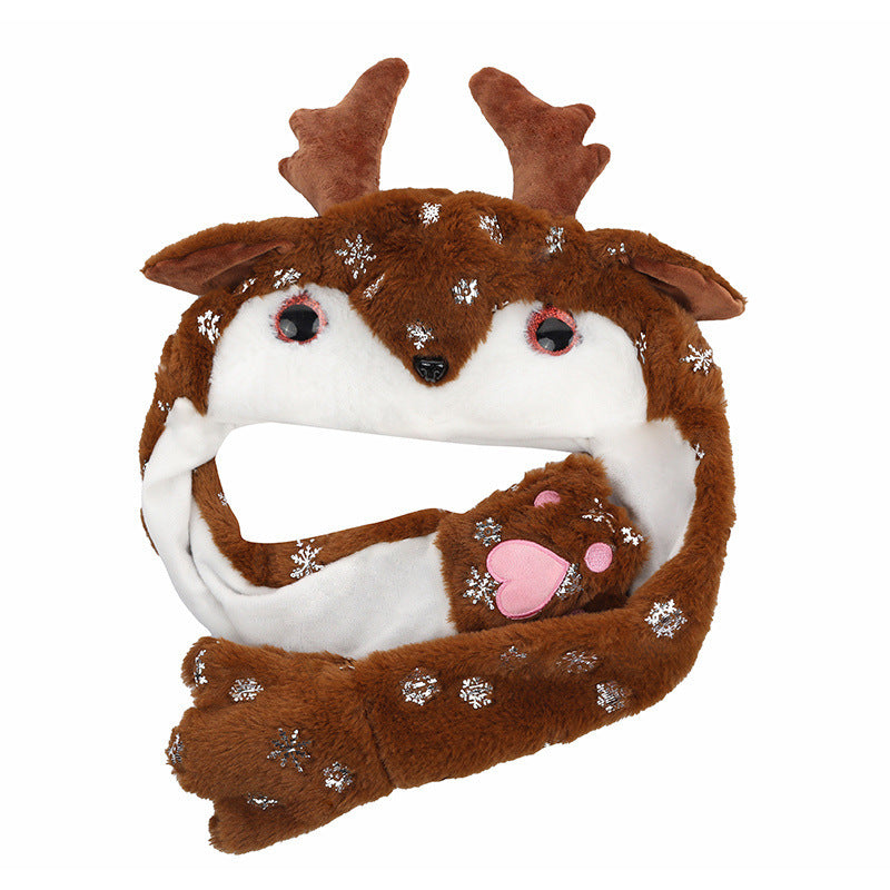 Fun Movable Christmas Hat Cute Santa Claus Snowman Reindeer Hat