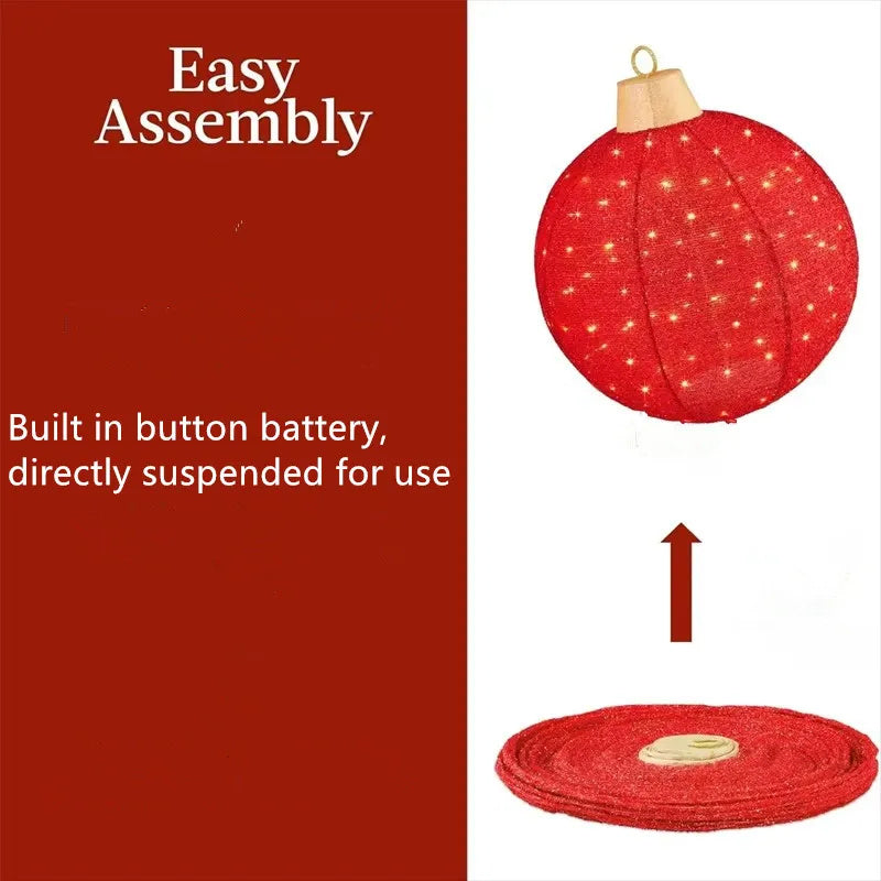 Lighted Collapsible Christmas Ornaments – Outdoor Holiday Decoration Set
