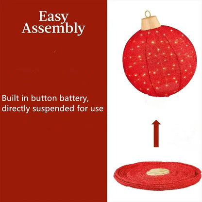 Lighted Collapsible Christmas Ornaments – Outdoor Holiday Decoration Set