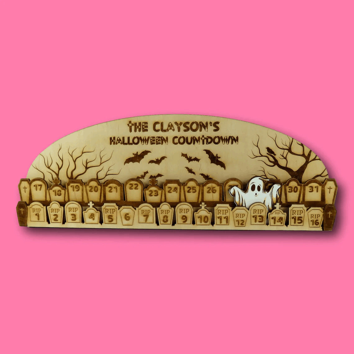 Halloween Countdown Wooden Advent Calendar