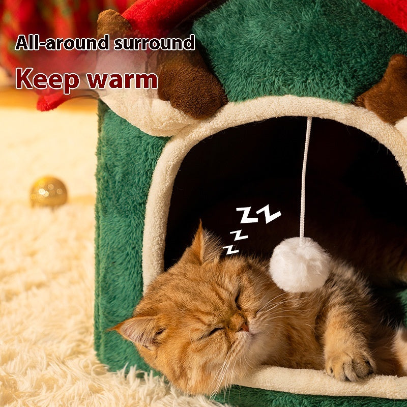 Christmas Plush Cat Nest