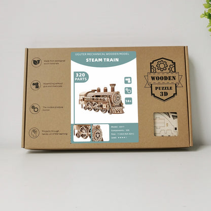 Wooden Steam Train 3D DIY Puzzle