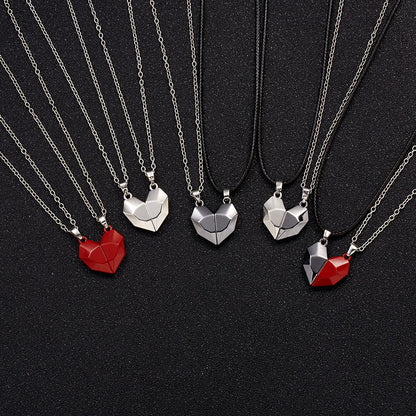 Magnet Heart Couples Necklace Sets