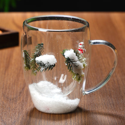 Christmas Double-Layer Glass Mugs