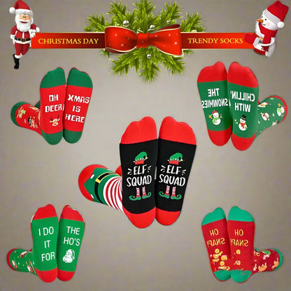 Christmas Mid-calf Cotton Socks