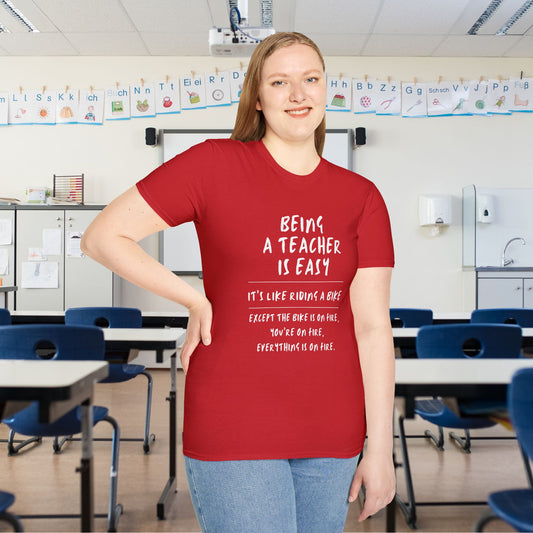 Being A Teacher Is Like Riding A Bike... Adult T-shirt